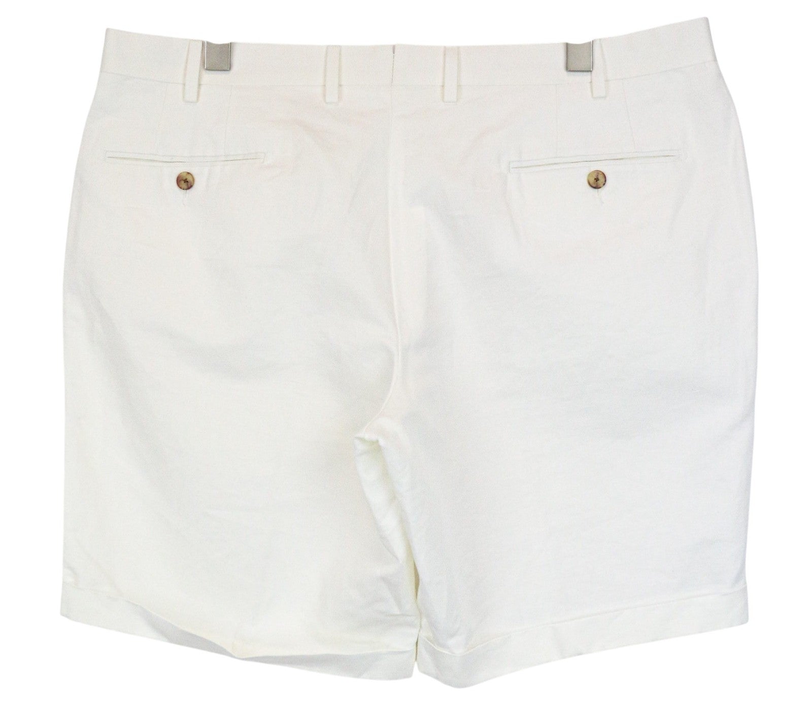 SUITSUPPLY Bennington Men Shorts UK40R Off-White Cotton Linen Pleated Summer