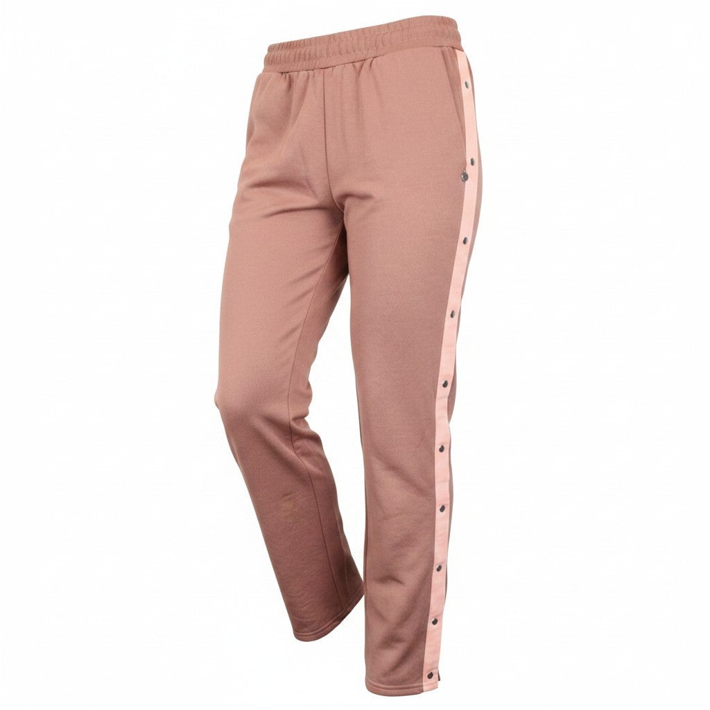 MAISON SCOTCH Women Trousers M Pink Cotton Blend Casual Side Vent Snaps Pull On