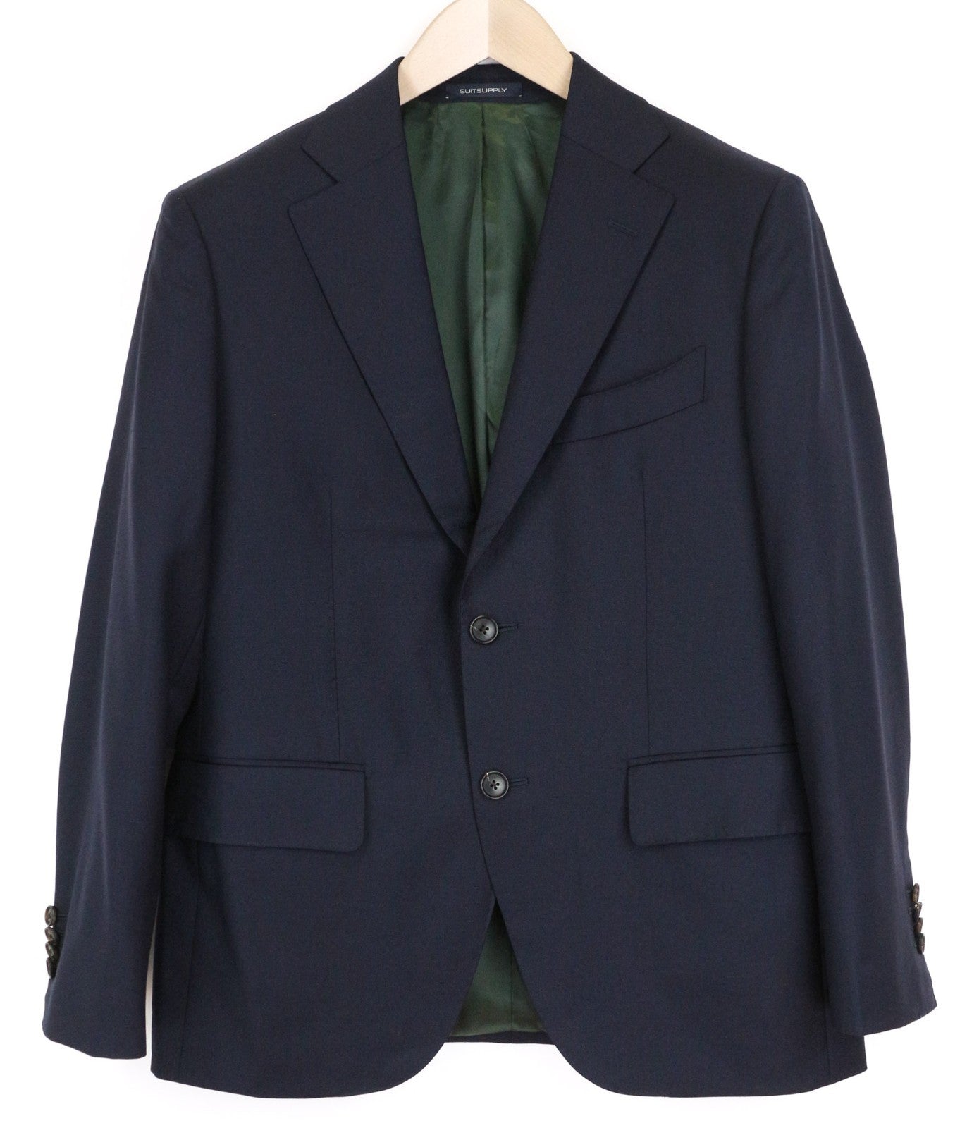 SUITSUPPLY La Spalla Men Blazer UK38S Blue Pure Wool Single-Breasted Lined