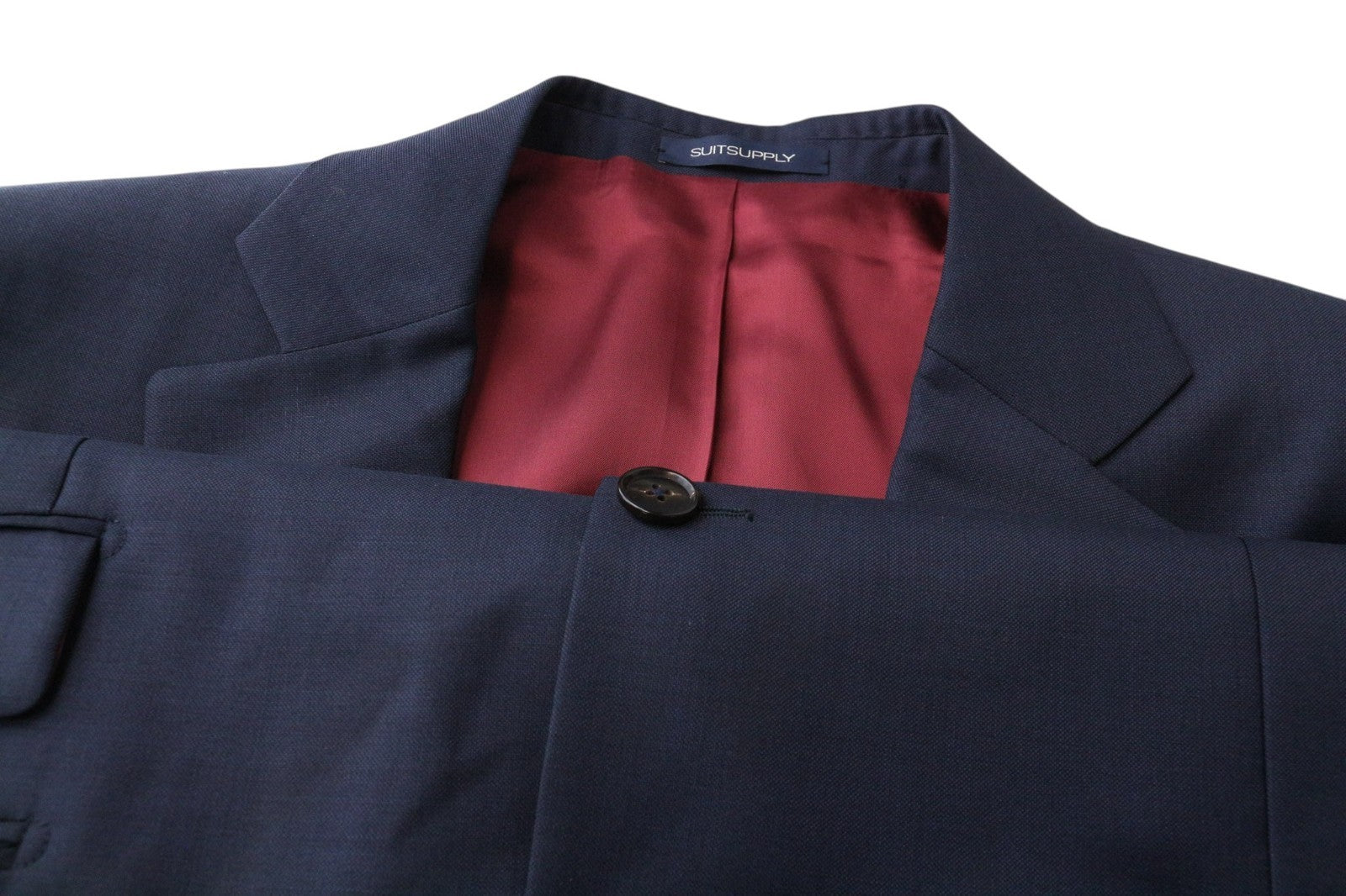 SUITSUPPLY La Spalla Men Suit UK46R Single-Breasted Classic Wool Blue 2 Piece
