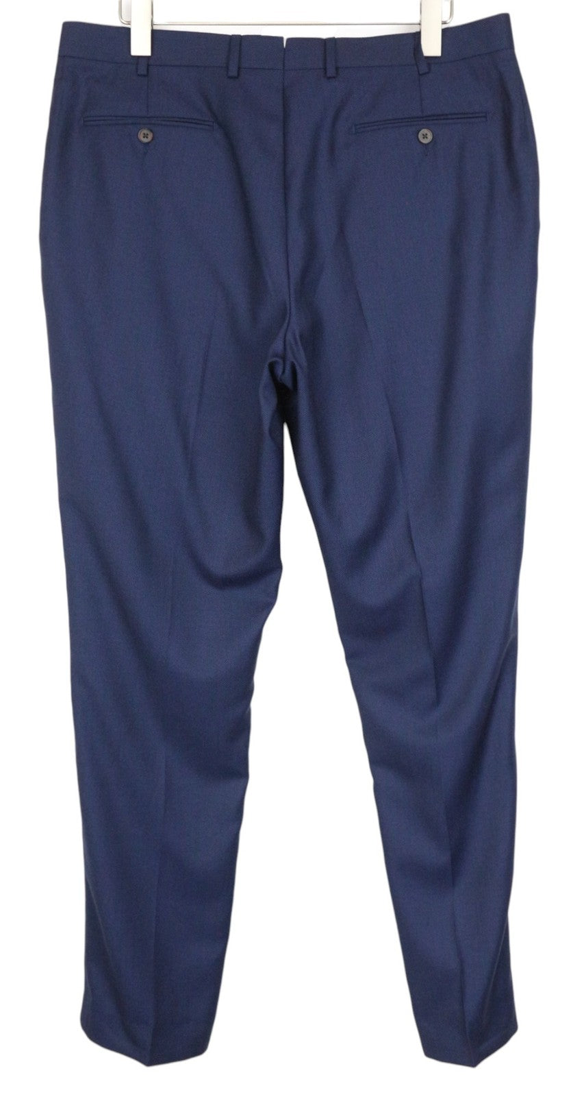 SUITSUPPLY La Spalla Men Suit UK44R Classic Lined Pleated Pure Wool Blue 2 Piece
