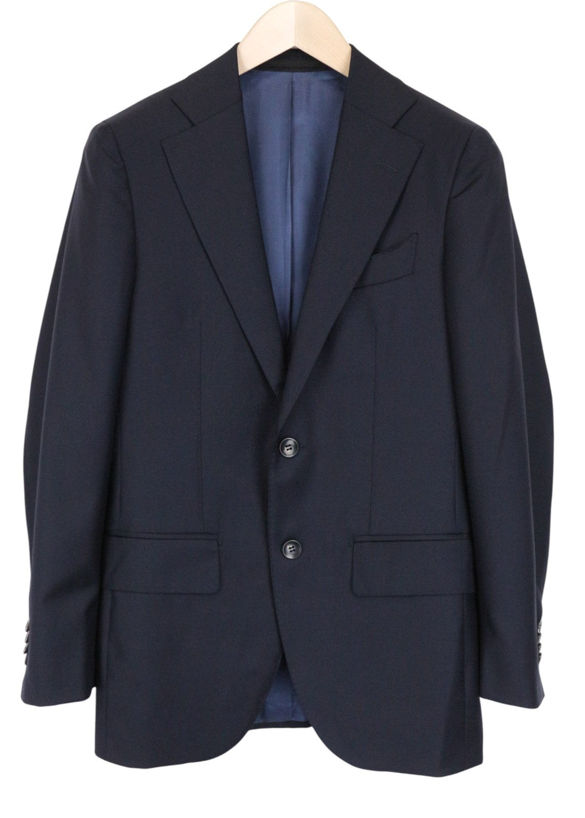 SUITSUPPLY La Spalla Men Suit UK32R Formal Lined Pleated Pure Wool Blue 2 Piece