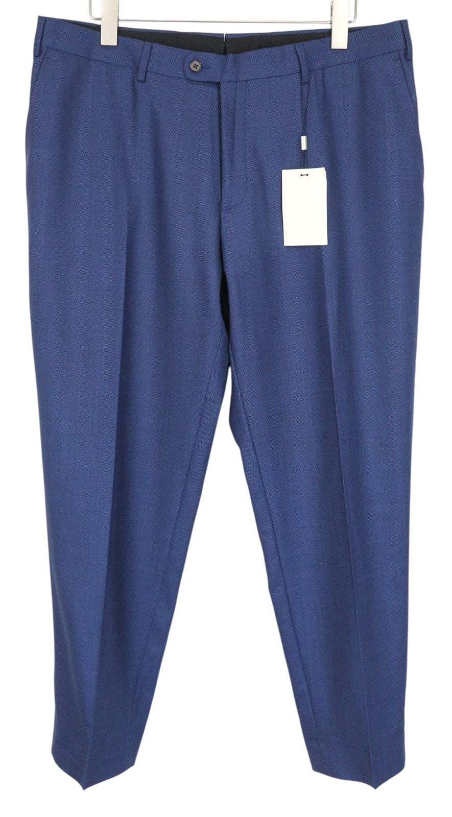 SUITSUPPLY Brescia Men Trousers UK44R Pure Wool Blue Pleated Front Lined