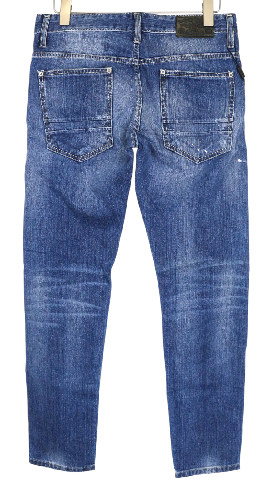 TAKESHY KUROSAWA Men Jeans W32 Pure Cotton Blue Regular Fit Faded Distressed