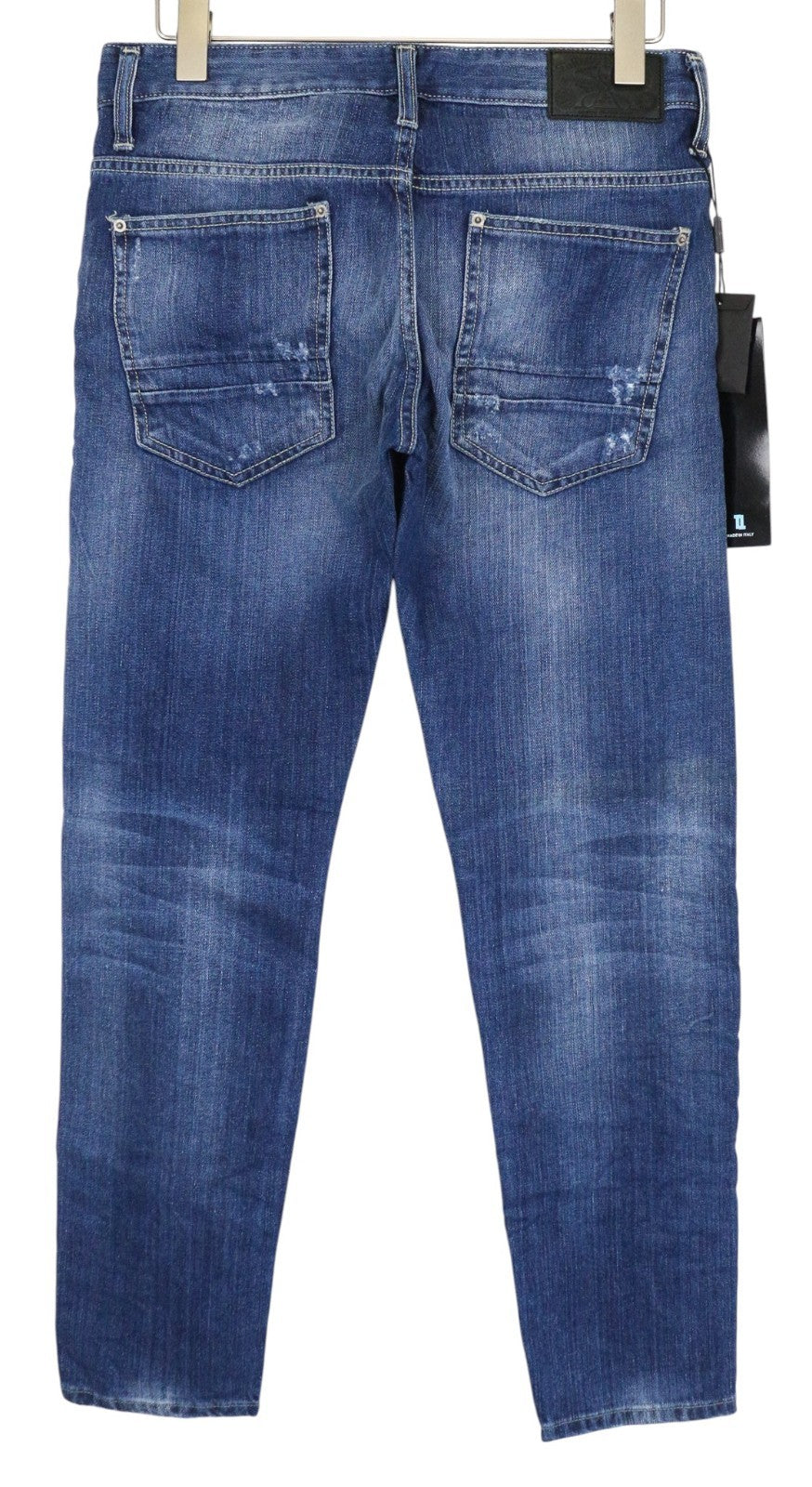 TAKESHY KUROSAWA Men Jeans W32 Pure Cotton Blue Regular Fit Washed Distressed