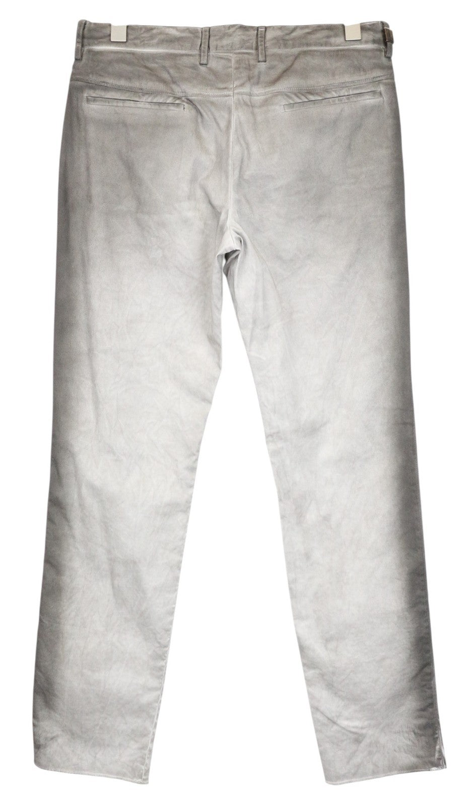 RICHMOND Men Trousers 48 Grey Cotton Stretch Stained Aged Look Flat Front