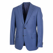 SUITSUPPLY La Spalla Men Blazer UK48S Mid Blue Slim Wool S150s Sharkskin Classic