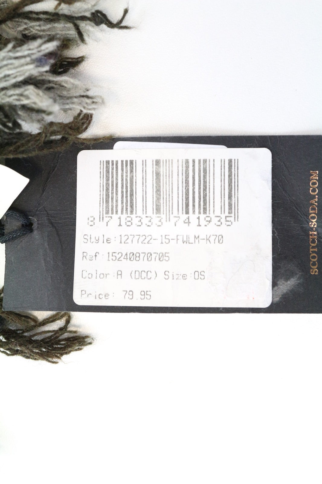 MAISON SCOTCH Women Scarf OS Green Grey Striped Tassels Casual Winter Spring