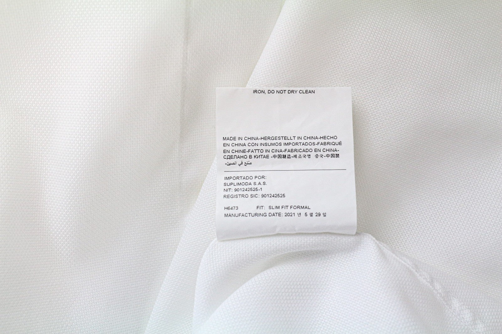 SUITSUPPLY Traveller Men Shirt 43/17 Slim White Pure Cotton Long Sleeve Twill