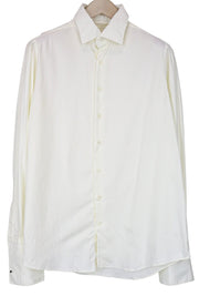 SUITSUPPLY Men Shirt M Slim Fit Off-White Pure Cotton Long Sleeved Formal