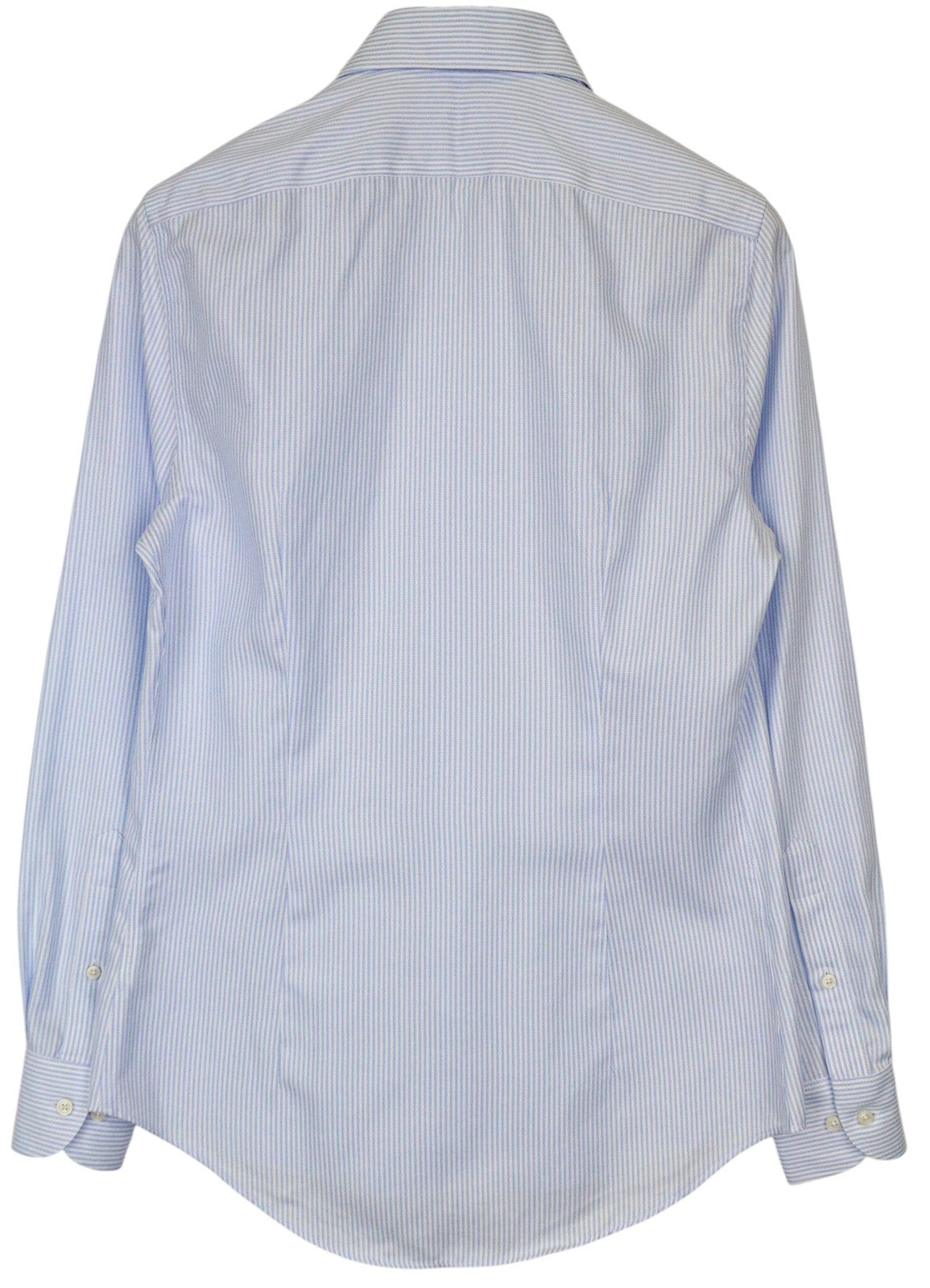 SUITSUPPLY Men Shirt 37/14 1/2 Extra Slim Blue Pure Cotton Striped Long Sleeved