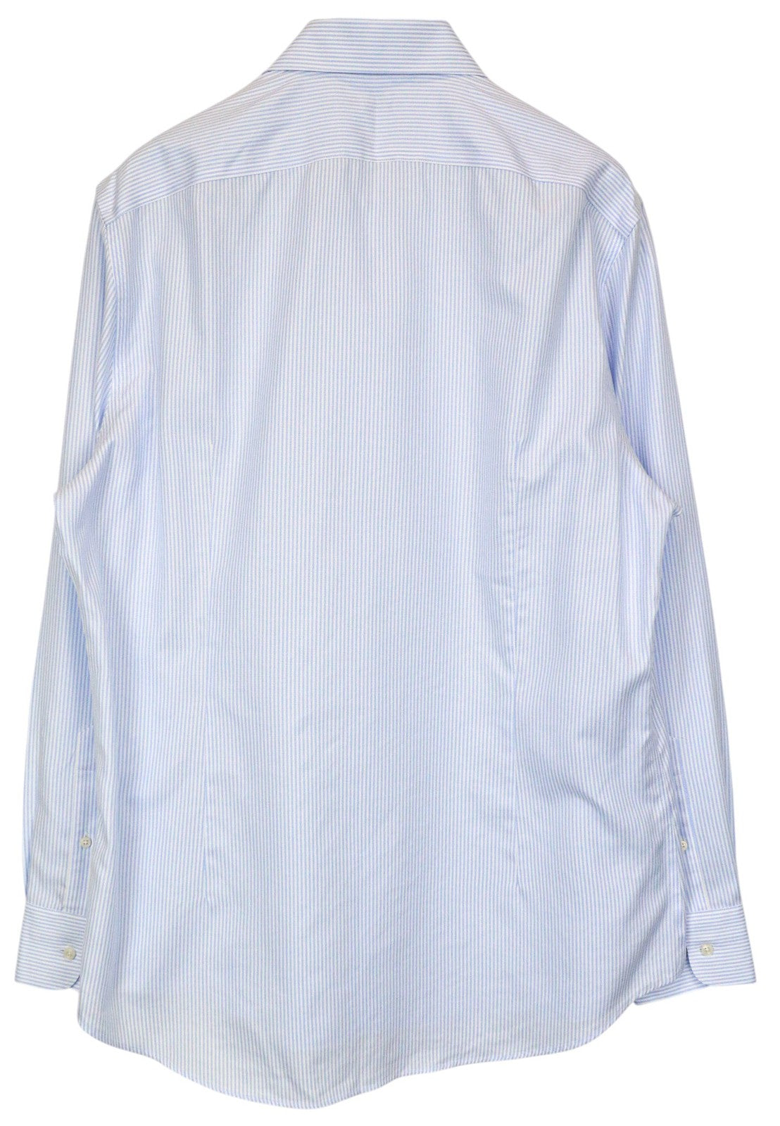 SUITSUPPLY Men Shirt 45/17 3/4 Extra Slim Blue Pure Cotton Striped Cutaway