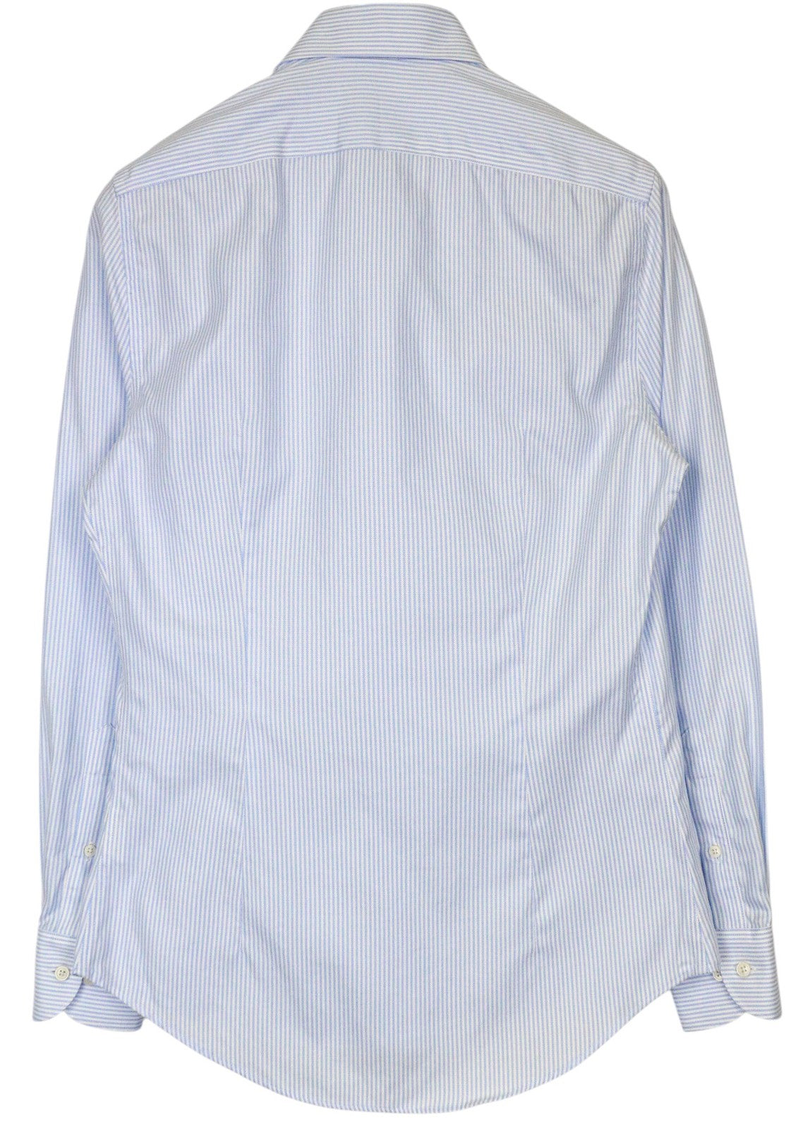 SUITSUPPLY Men Shirt 37/14 1/2 Extra Slim Fit Blue Pure Cotton Striped Classic