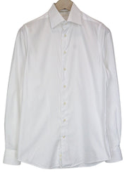 SUITSUPPLY Traveller Men Shirt 37/14 1/2 Extra Slim White Cotton Long Sleeved