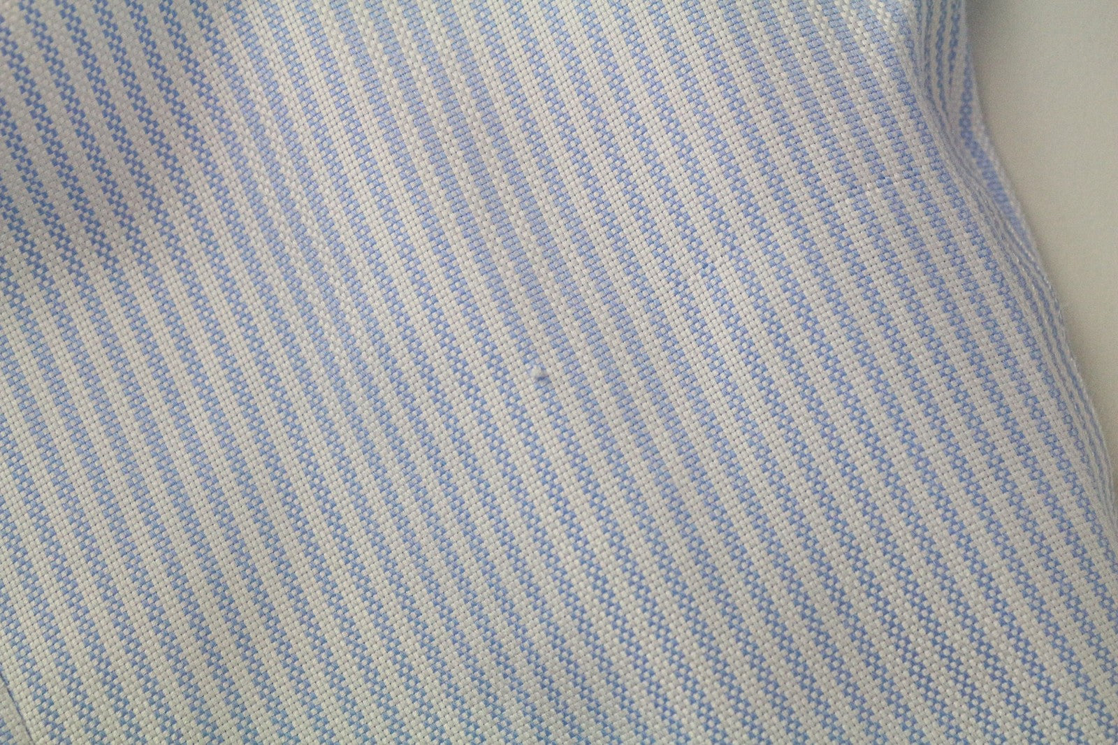 SUITSUPPLY Men Shirt 38/15 Extra Slim Blue Cotton Striped Classic Long Sleeve