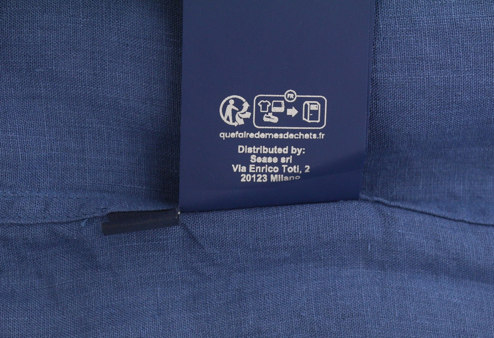 SEASE TN359 Men Shirt M Royal Blue Hemp Button Up Patch Pocket RRP460