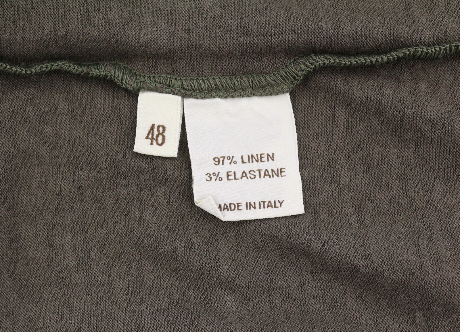 FILIPPO DE LAURENTIIS Men Polos IT48 S Brown Linen Blend Short Sleeve