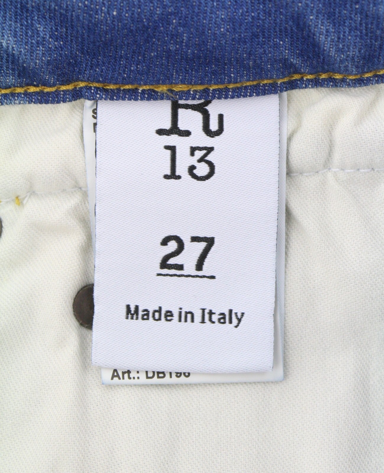 R13 Boy Straight W Rips Women Jeans 27 Jasper Stretch Cropped Distress Blue PF26