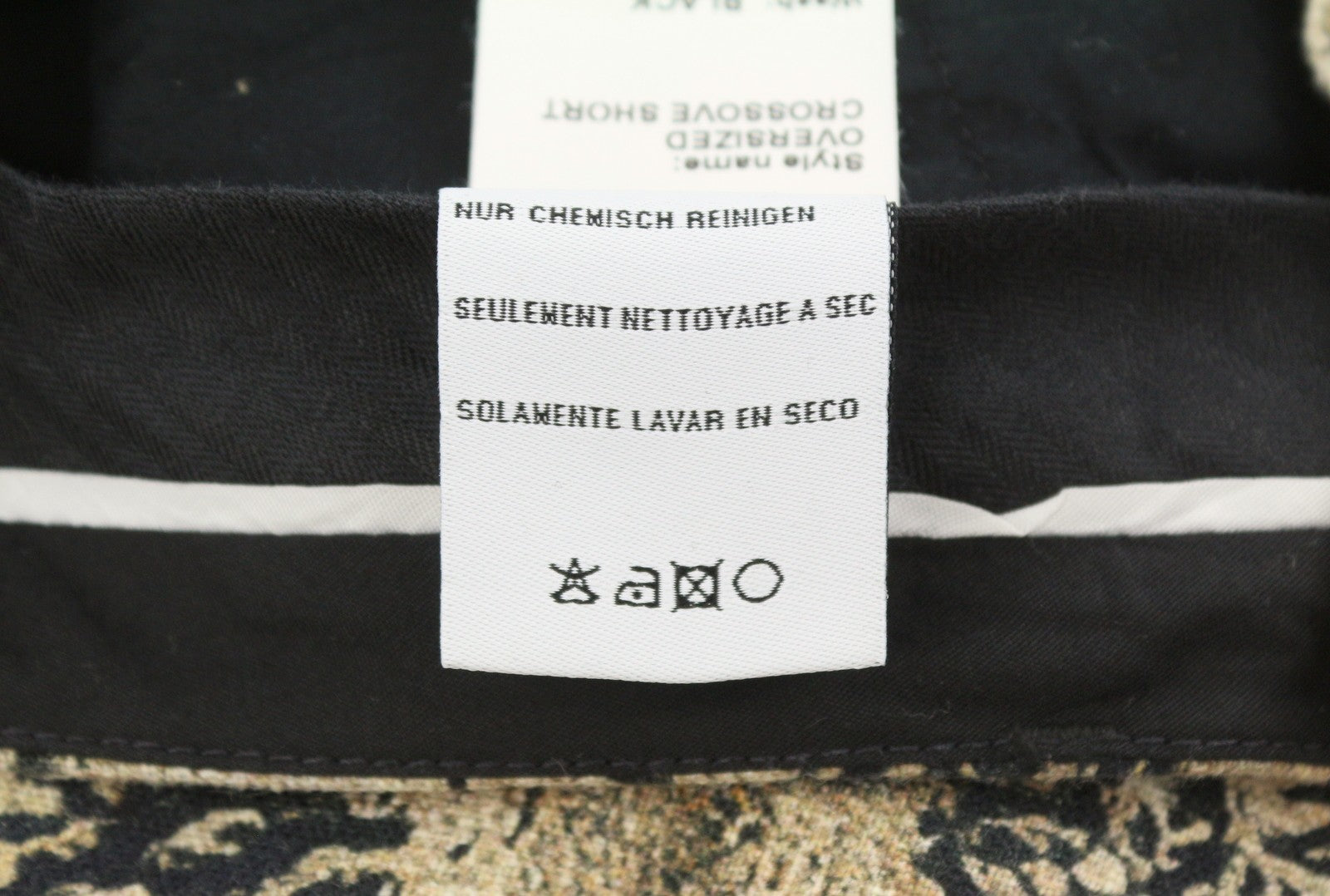 R13 Oversized Crossover Women Shorts 27 Abstract Khaki Black Bandana SS26 RRP995