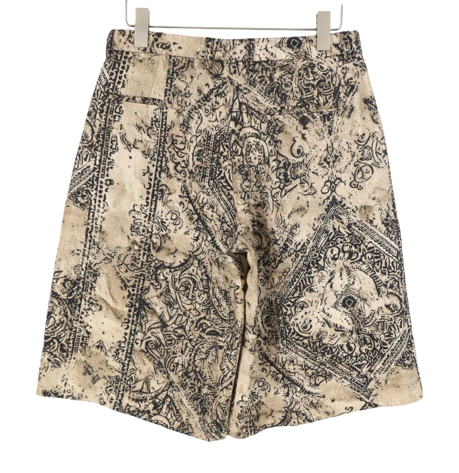 R13 Oversized Crossover Women Shorts 27 Abstract Khaki Black Bandana SS26 RRP995