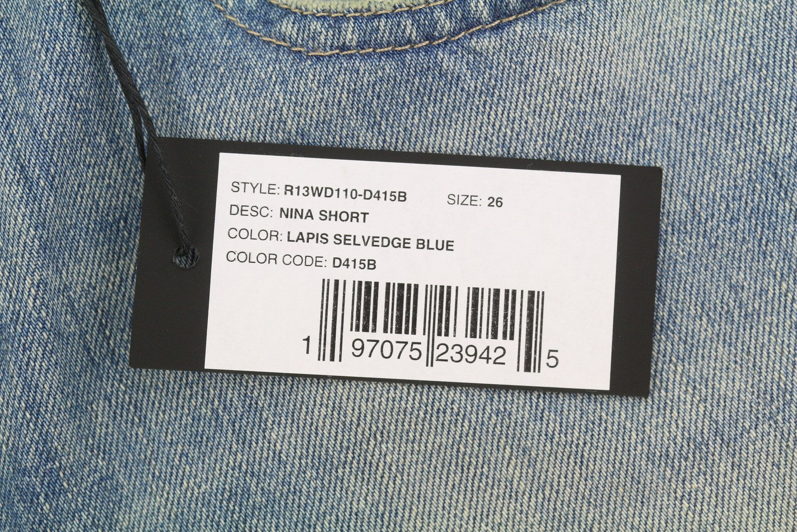 R13 Nina Women Shorts 26 Lapis Selvedge Blue Limited Edition Denim SS26 RRP735