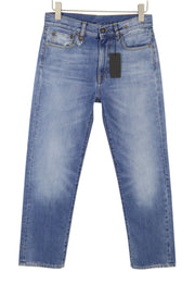 R13 Women Jeans 25 Blue Whiskers Faded Straight Fit Zip Fly Denim