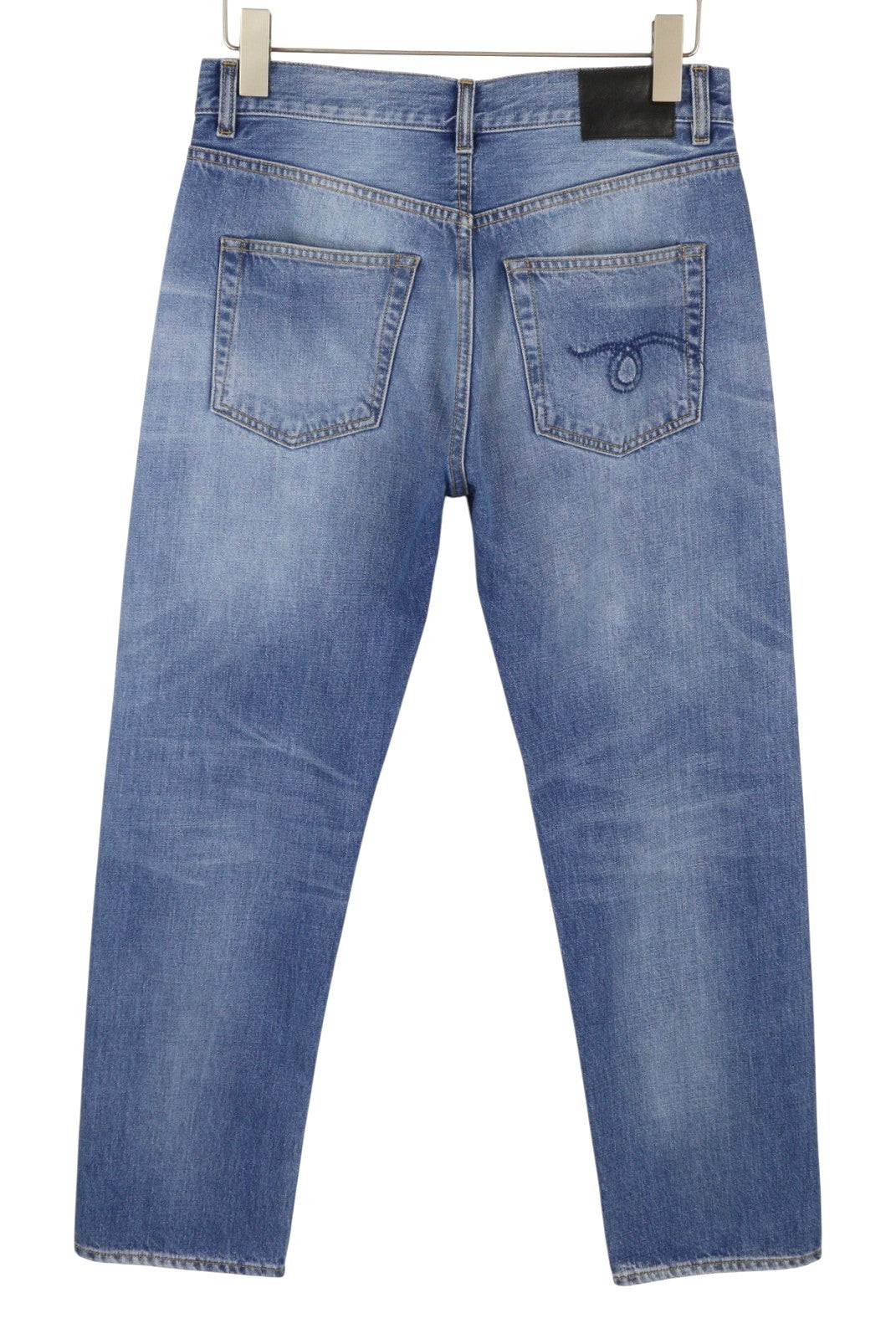 R13 Women Jeans 25 Blue Whiskers Faded Straight Fit Zip Fly Denim