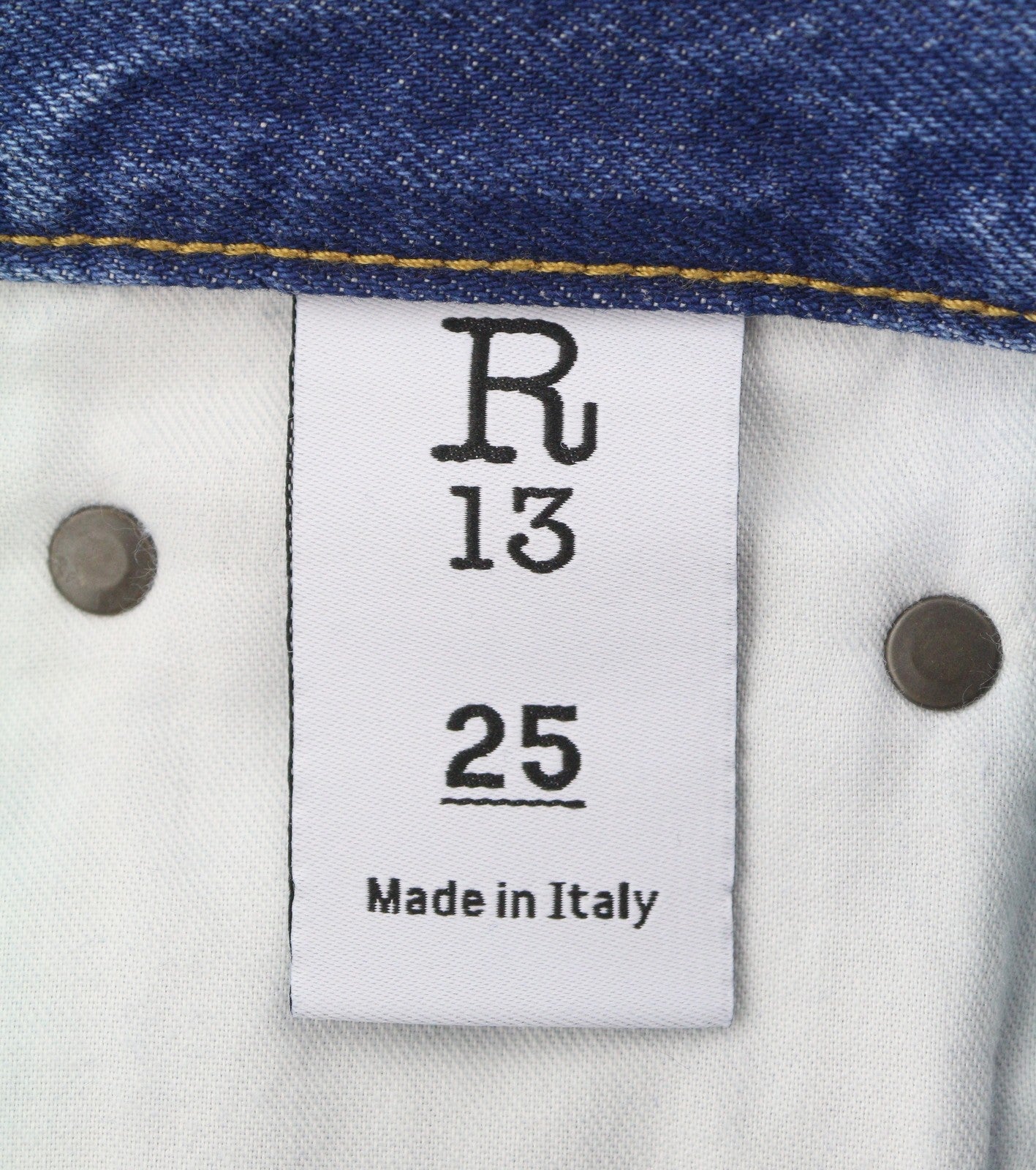 R13 Women Jeans 25 Blue Whiskers Faded Straight Fit Zip Fly Denim