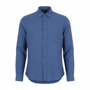 SEASE TN359 Men Shirt M Royal Blue Hemp Button-Up Patch Pocket RRP460