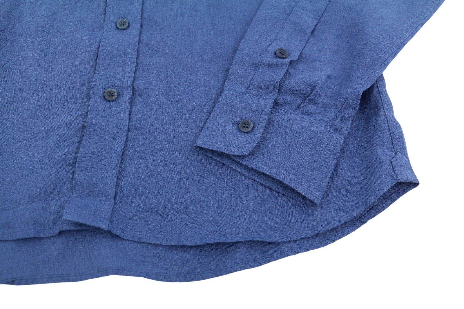SEASE TN359 Men Shirt M Royal Blue Hemp Button-Up Patch Pocket RRP460