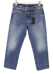 R13 Romeo Women Jeans 27 Hutton Blue Whiskers Faded Straight Cropped PF26