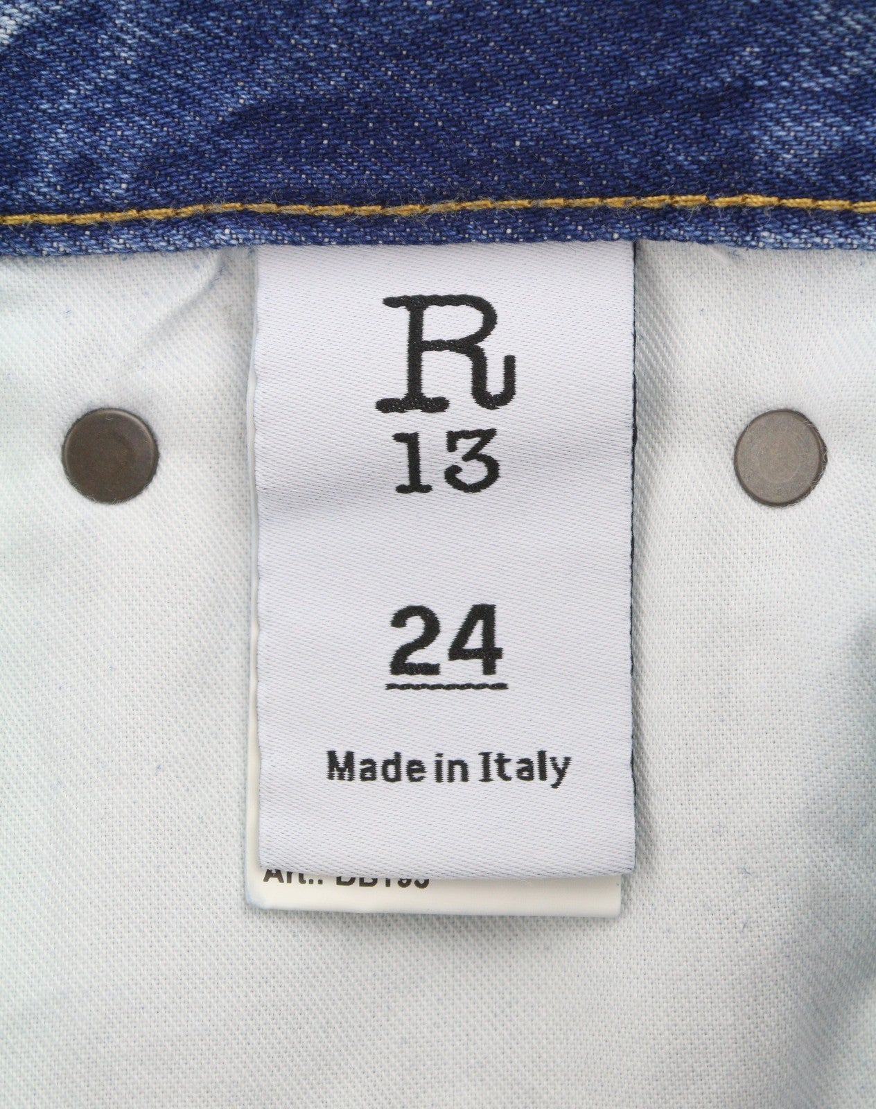 R13 Boyfriend Women Jeans 24 Jasper Straight Cropped Whiskers Faded Blue PF26
