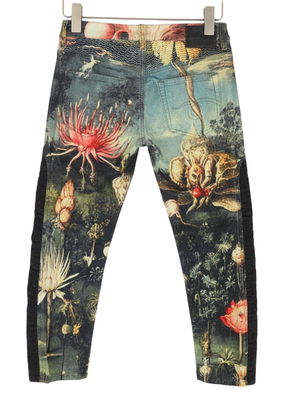 R13 Moto Boy Straight Women Trousers 25 Eden Velveteen Velvet Printed Cropped