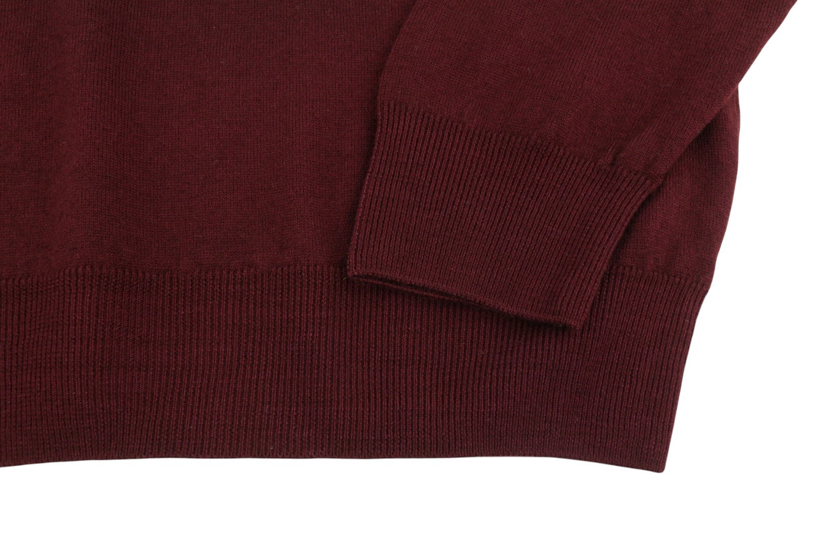 FILIPPO DE LAURENTIIS Men Jumper IT50 M Burgundy Merino Wool Knit Long Sleeve