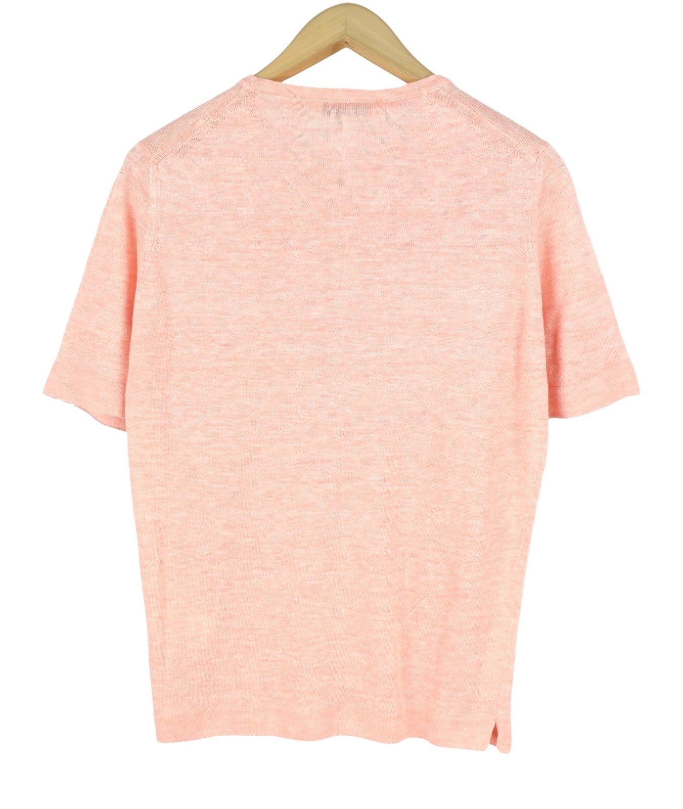 FILIPPO DE LAURENTIIS Men T-Shirt IT48 S Pink Melange Linen Pocket Short Sleeve