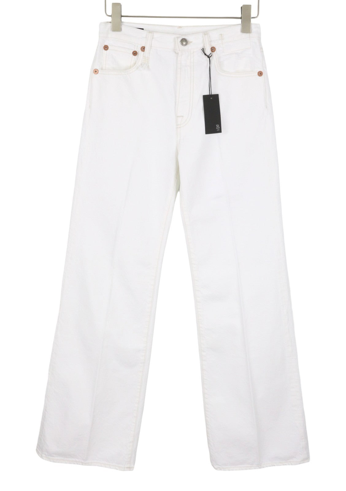 R13 Charlotte Women Jeans 26 Aerin White Flare High Rise SS26 RRP620