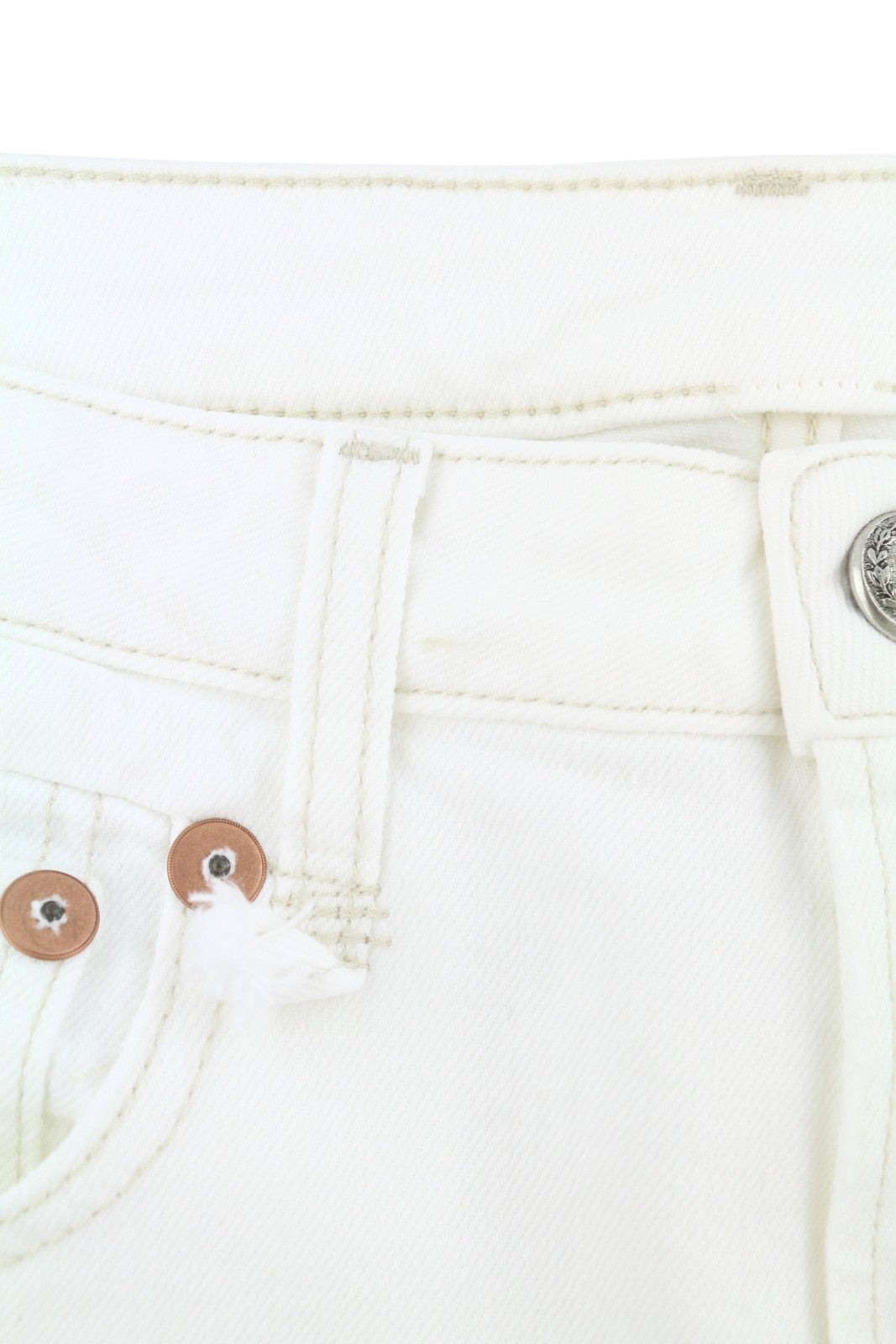 R13 Boy Straight Women Jeans 28 Aerin White Stretch Distress Cropped PS26