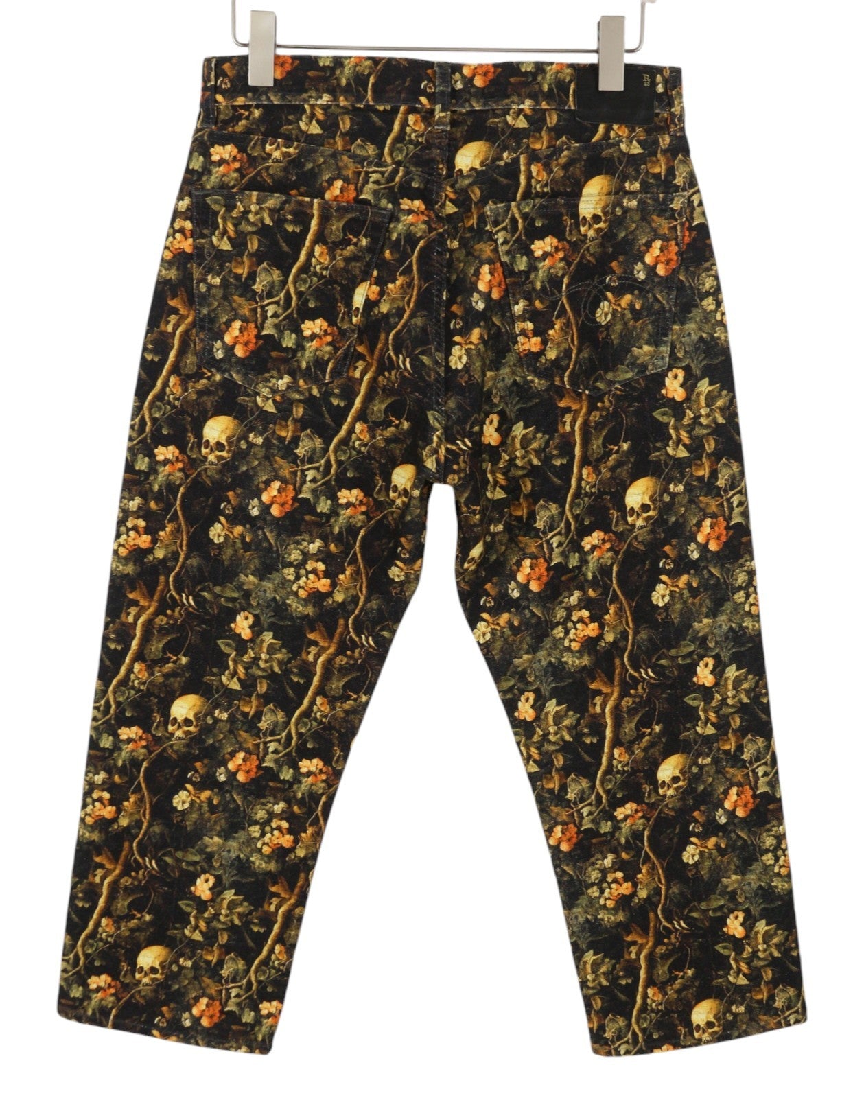 R13 X-BF Women Trousers 27 Skull Camo Moleskin Velvet Cropped