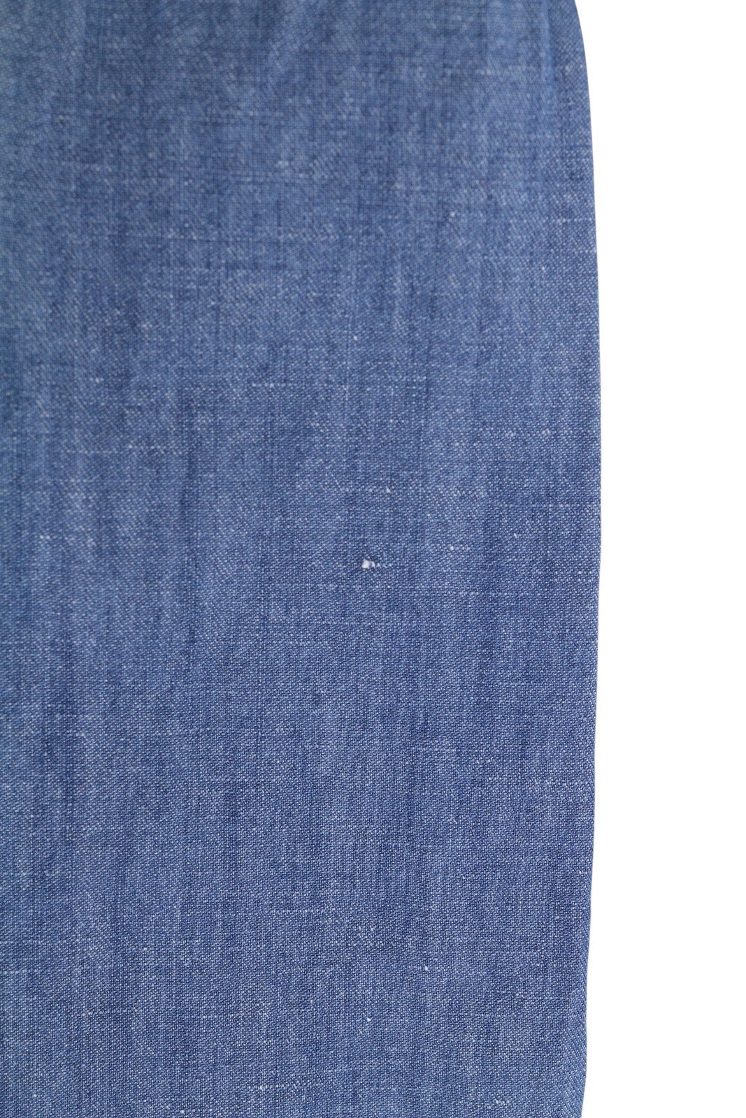 SEASE TN690 Fish Tail Men Shirt S Mid Denim Blue Buton Up Linen Blend RRP510