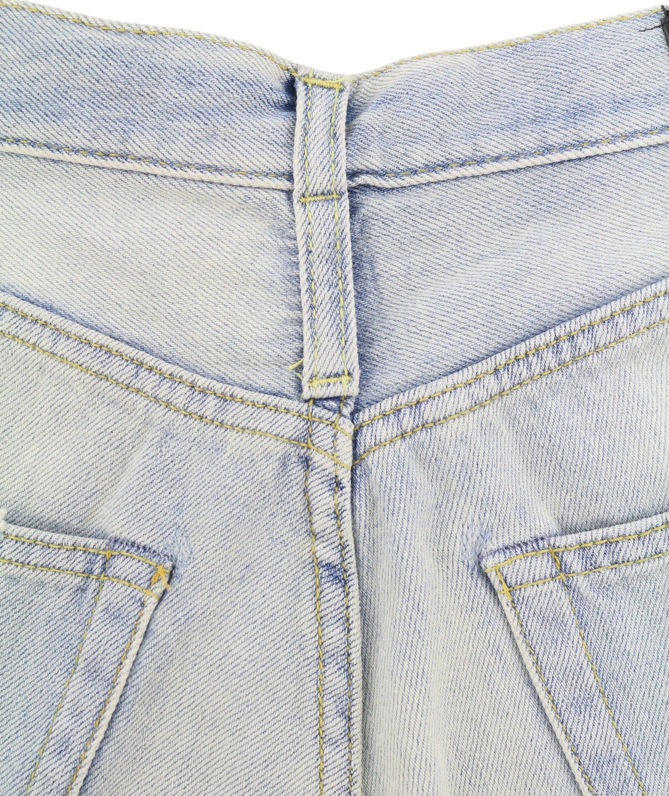 R13 Double Loop Venti Women Shorts 27 Toni Blue Faded Whiskers Pleat Denim