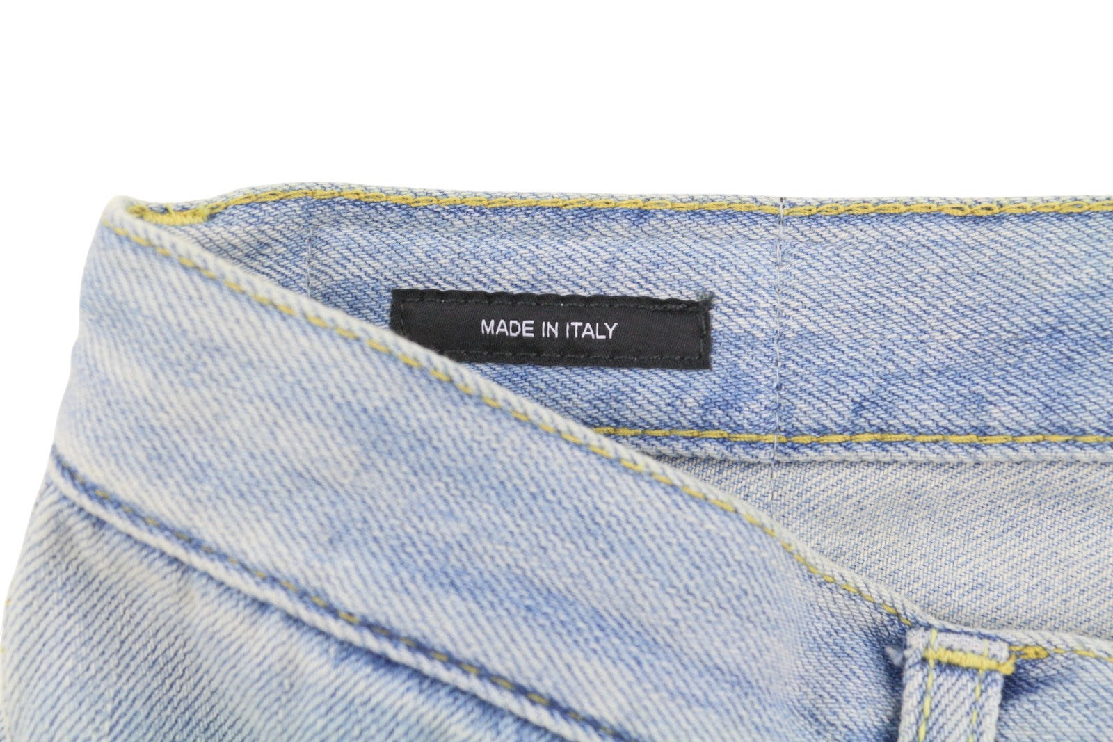 R13 Double Loop Venti Women Shorts 27 Toni Blue Faded Whiskers Pleat Denim