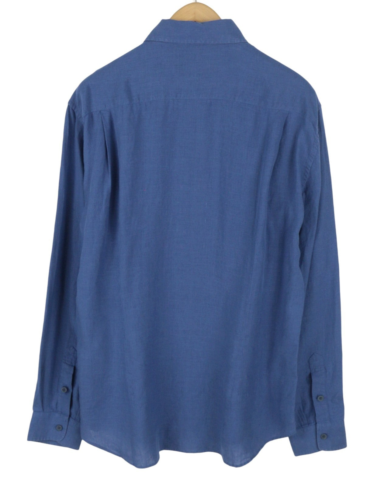 SEASE TN359 Men Shirt 3XL Royal Blue Hemp Button Up Patch Pocket RRP460