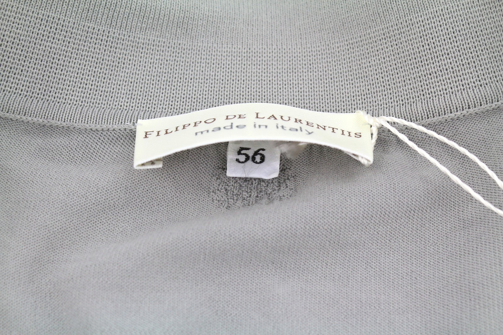 FILIPPO DE LAURENTIIS Men Polos IT56 2XL Grey Stretch Short Sleeved