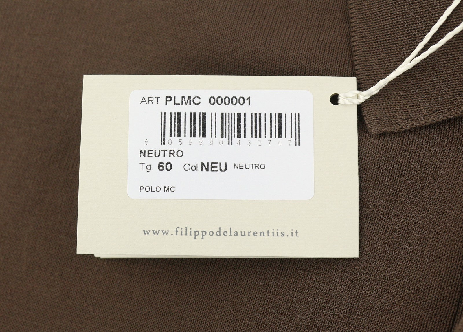 FILIPPO DE LAURENTIIS Men Polos IT60 3XL Brown Cotton Half Button Short Sleeve