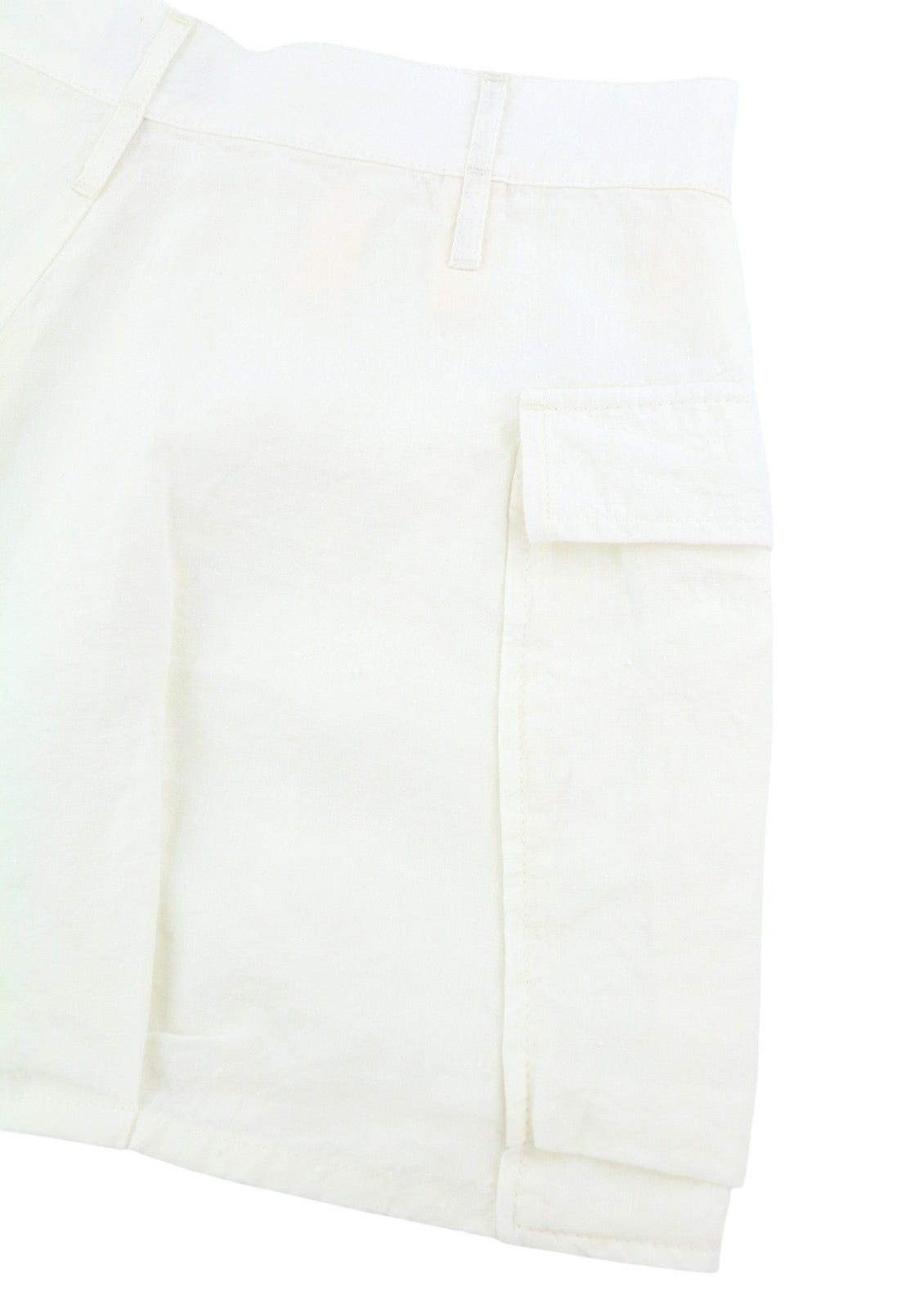 R13 Bubble Skort Women Shorts 27 White Linen Patch Pockets SS26 RRP895