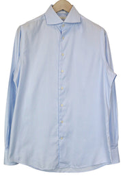 SUITSUPPLY Men Shirt 39/15 1/2 Slim Blue Pure Cotton Cutaway Long Sleeved
