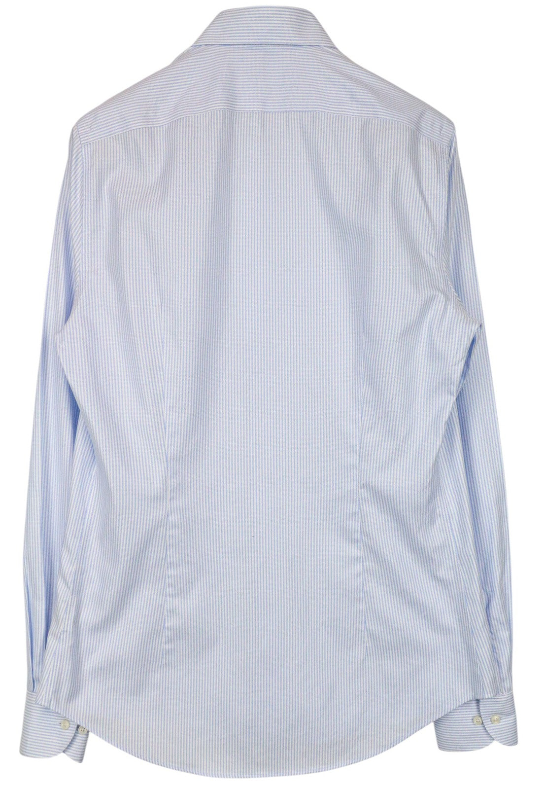 SUITSUPPLY Men Shirt 39L/15 1/2L Extra Slim Blue Pure Cotton Striped Long Sleeve