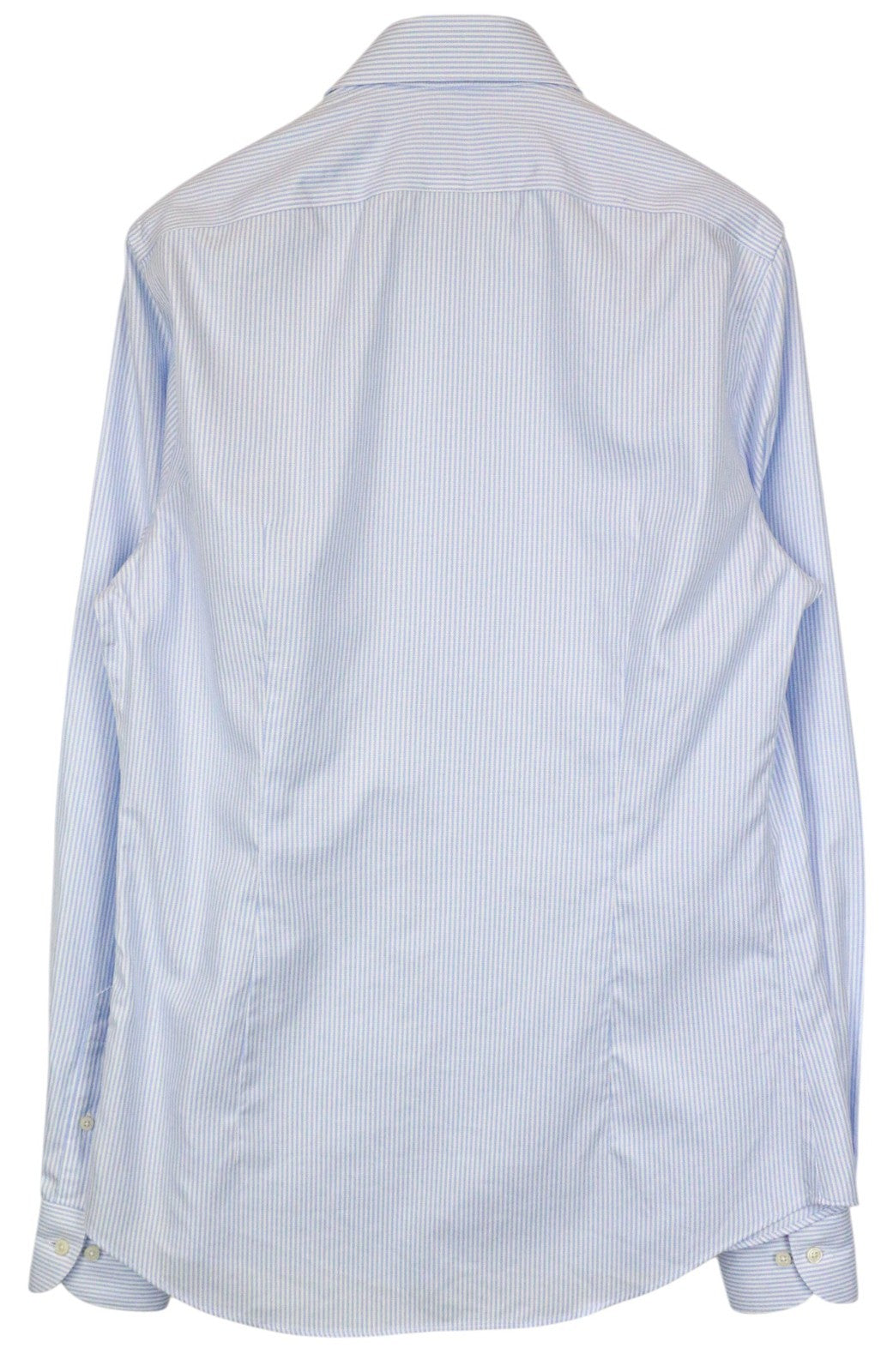 SUITSUPPLY Men Shirt 41L/16L Extra Slim Blue Pure Cotton Striped Pattern Twill