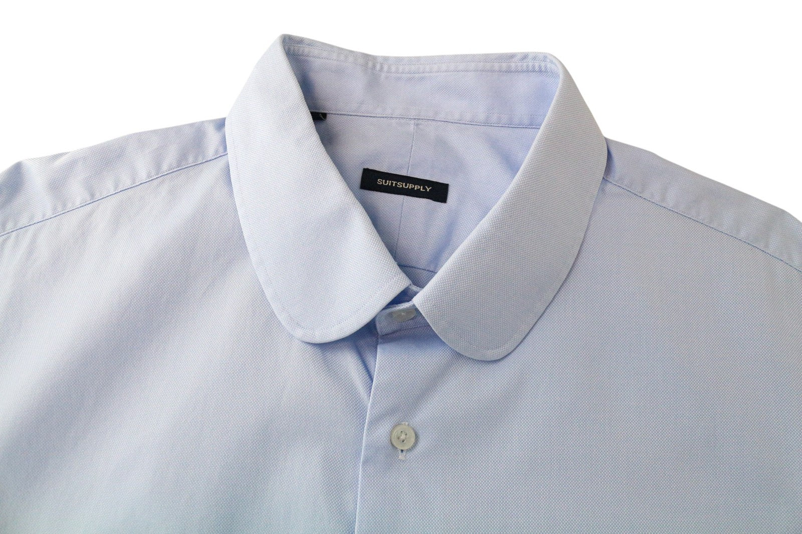 SUITSUPPLY Men Shirt 46/18 Blue Pure Cotton Button-Up Long Sleeved Formal