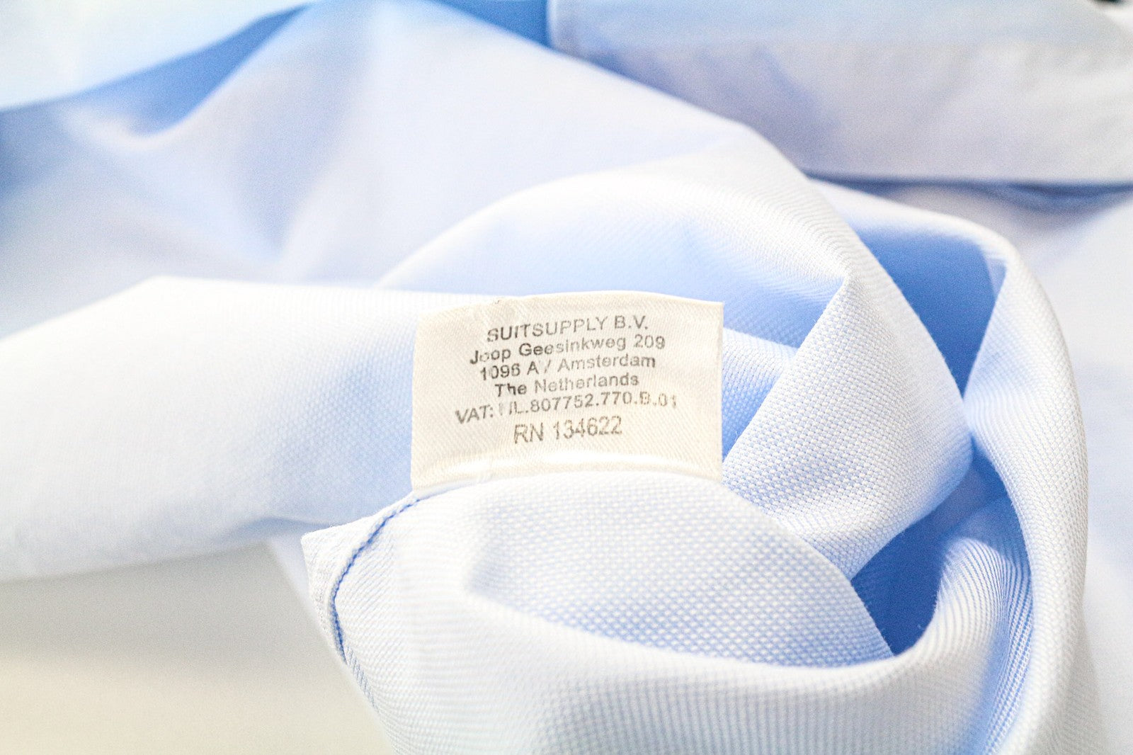 SUITSUPPLY Men Shirt 46/18 Blue Pure Cotton Button-Up Long Sleeved Formal